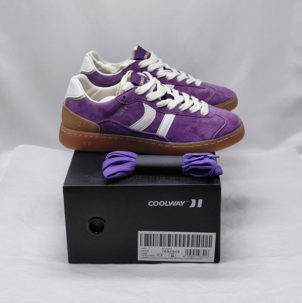 Coolway Womens Duck Athletic Sneakers Size 7.5 Purple Suede Gum Sole Y2K Indie